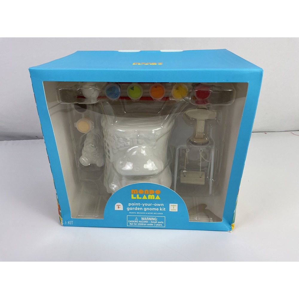 Mondo Llama Paint Your Own Garden Gnome Kit Art New In Box Christmas Gift